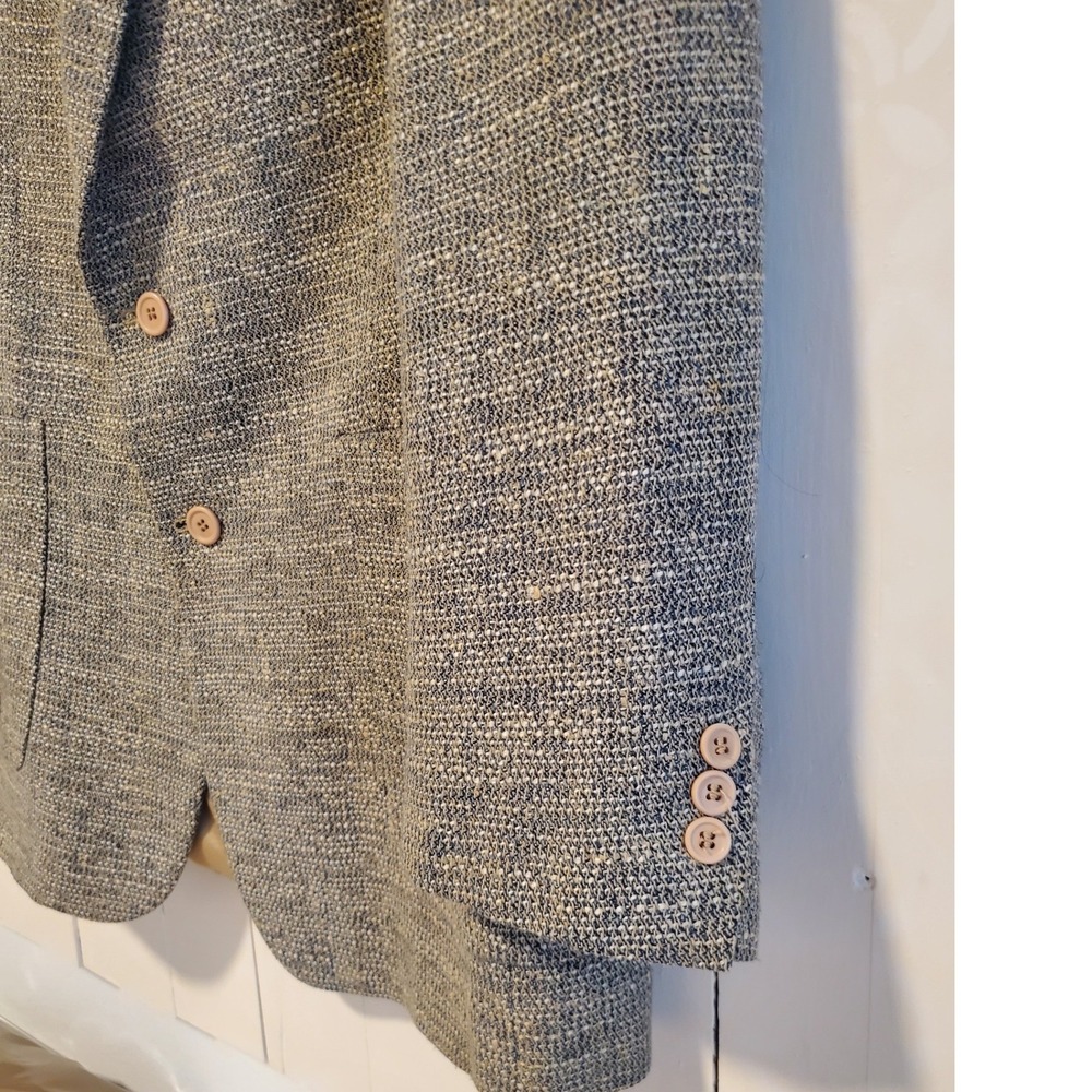 Fioravanti New York Vintage Tweed Blazer Grey Blue Two Button Sport Coat Mens - Picture 2 of 10